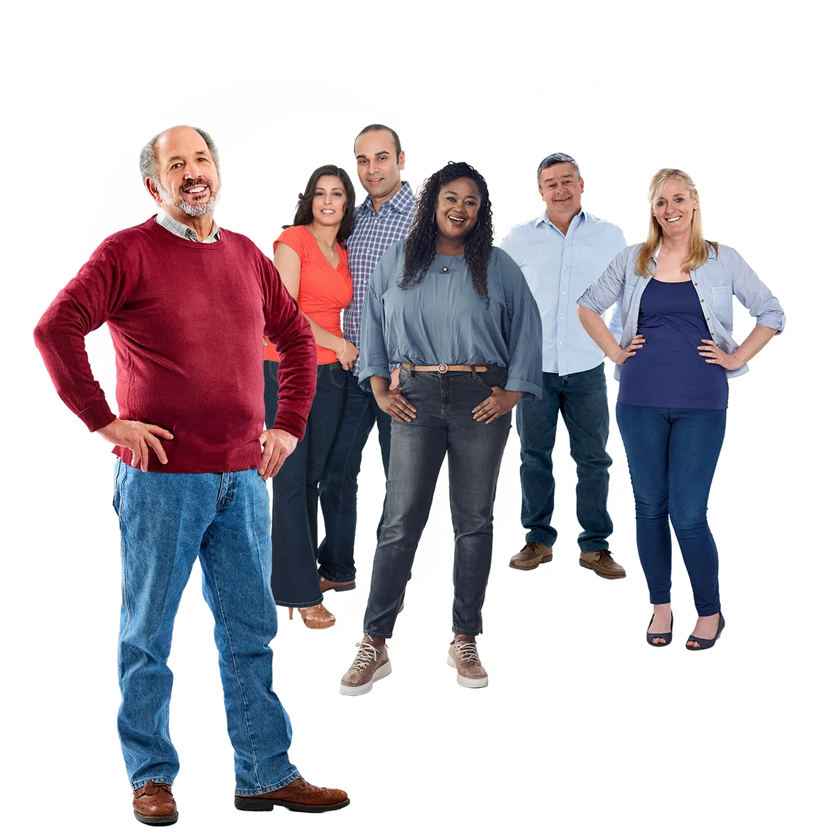 A diverse group of people standing within the Healthy Lifestyles heart — free healthy weight support across Warwickshire.