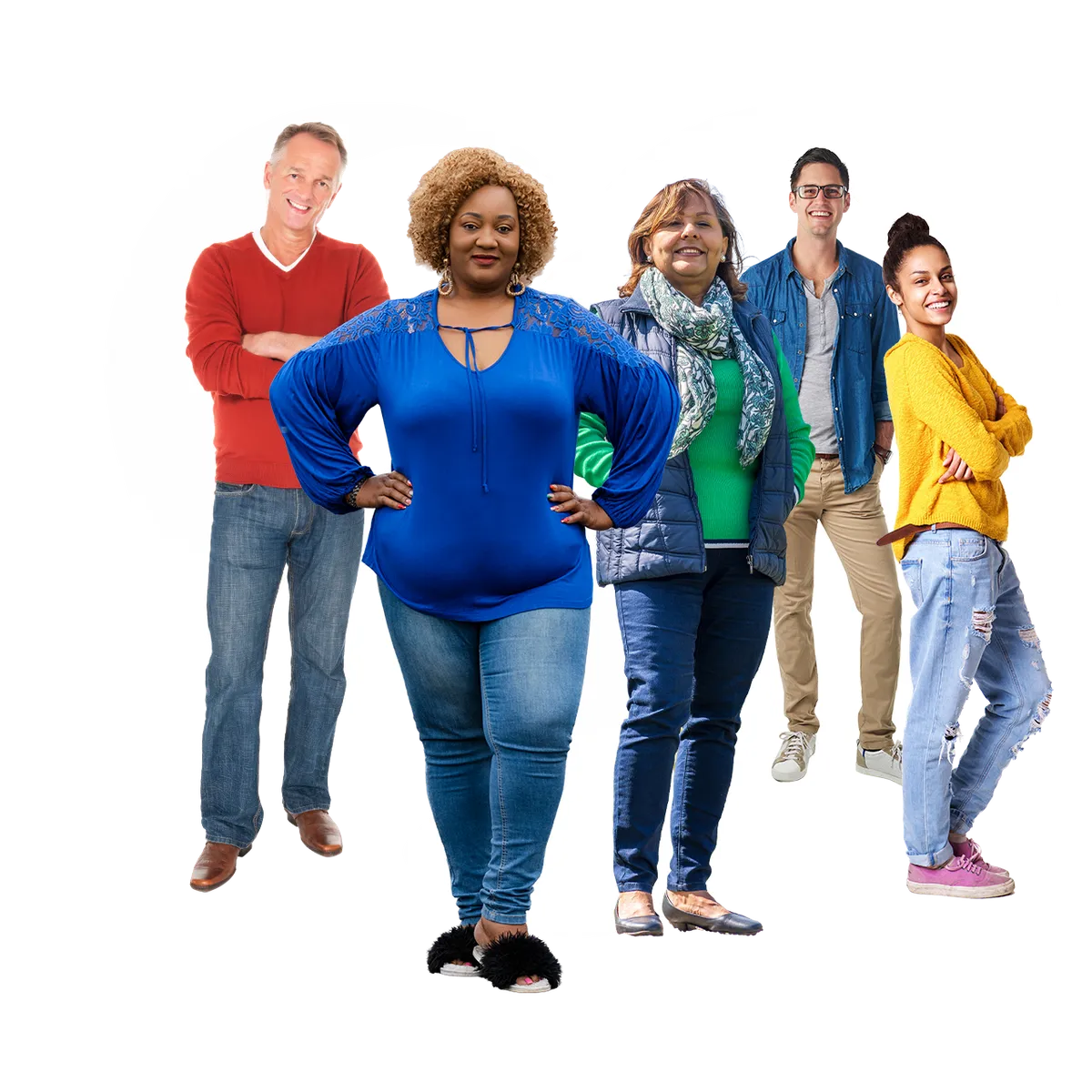 A diverse group of people standing within the Healthy Lifestyles heart — free stop smoking support across Warwickshire.